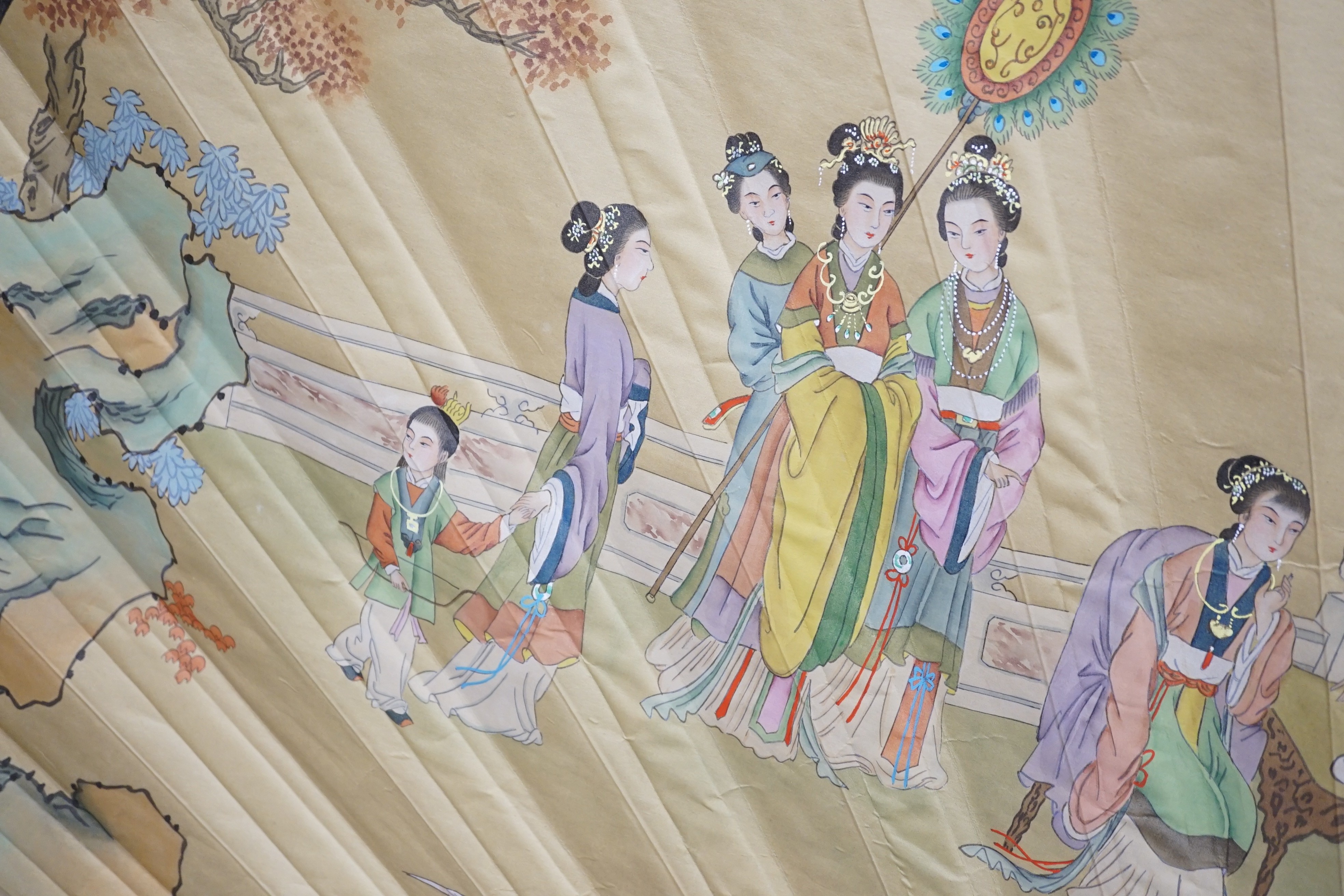 A large unusual Japanese fan